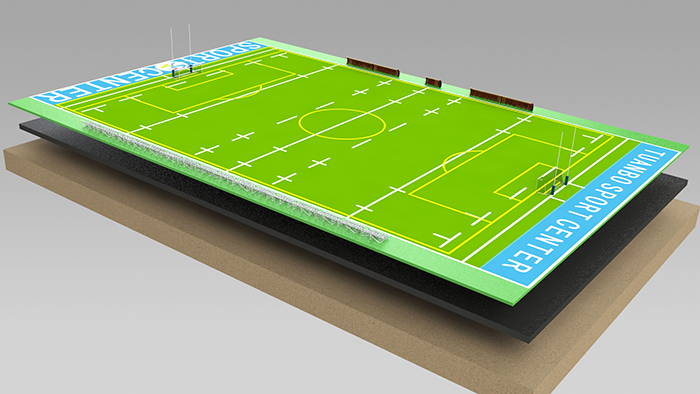 幼兒足球場人工草坪運動系統(tǒng)-草絲選用C型單絲，柔軟舒適，挺直度佳,安全環(huán)保的PU背膠(圖文)