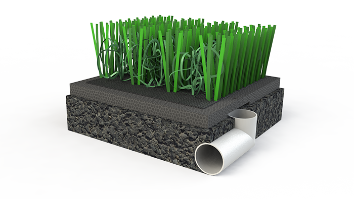 幼兒足球場人工草坪運動系統(tǒng)-草絲選用C型單絲，柔軟舒適，挺直度佳,安全環(huán)保的PU背膠(圖文)