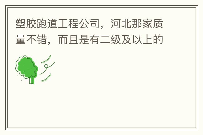 塑膠跑道工程公司，河北那家質(zhì)量不錯，而且是有二級及以上的公司