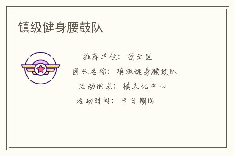 鎮(zhèn)級(jí)健身腰鼓隊(duì)