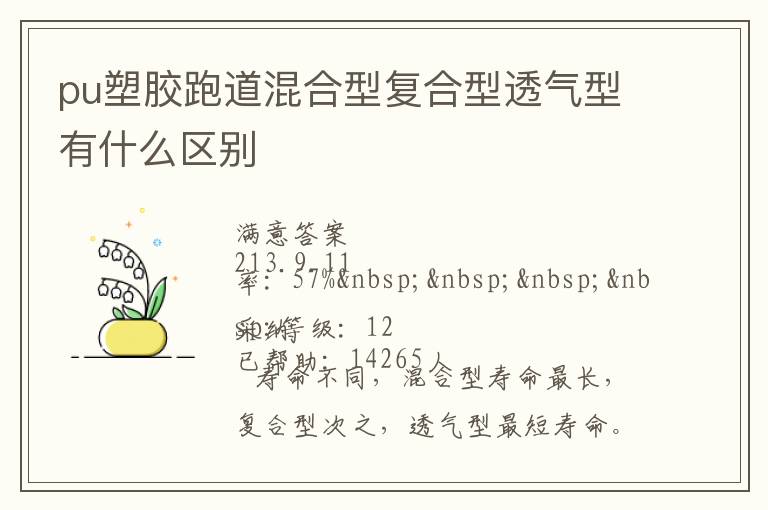 pu塑膠跑道混合型復合型透氣型有什么區(qū)別