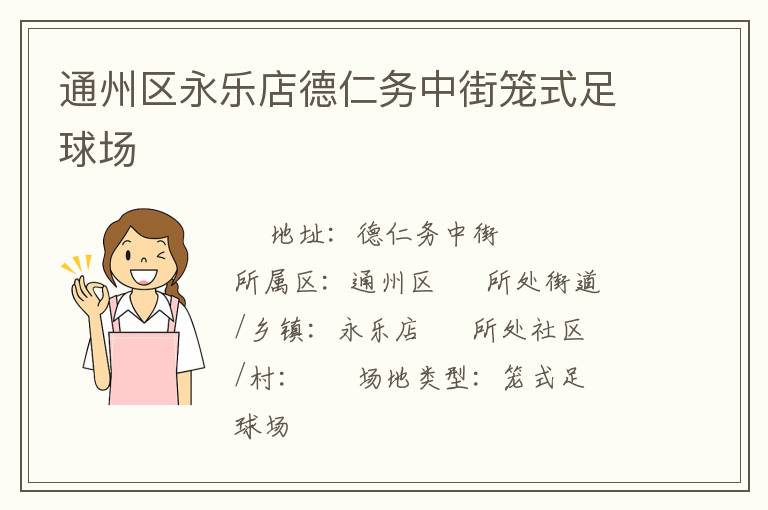 通州區(qū)永樂店德仁務(wù)中街籠式足球場(chǎng)