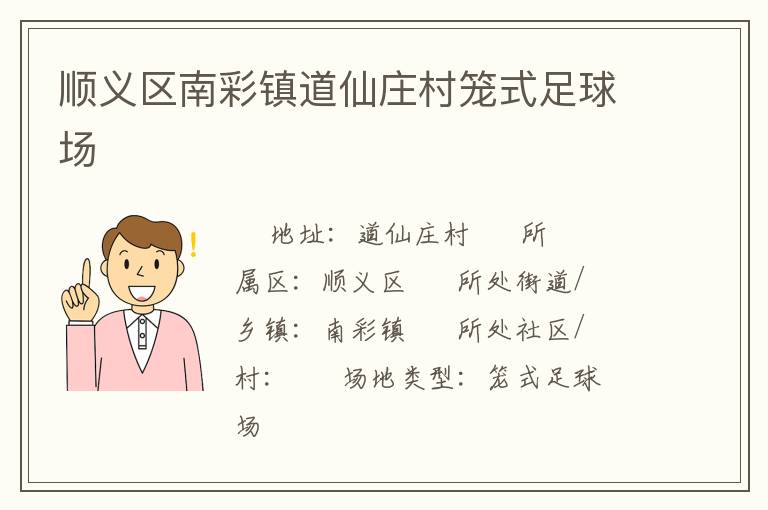 順義區(qū)南彩鎮(zhèn)道仙莊村籠式足球場(chǎng)