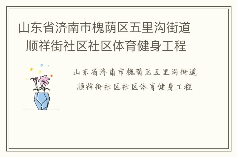 山東省濟(jì)南市槐蔭區(qū)五里溝街道  順祥街社區(qū)社區(qū)體育健身工程