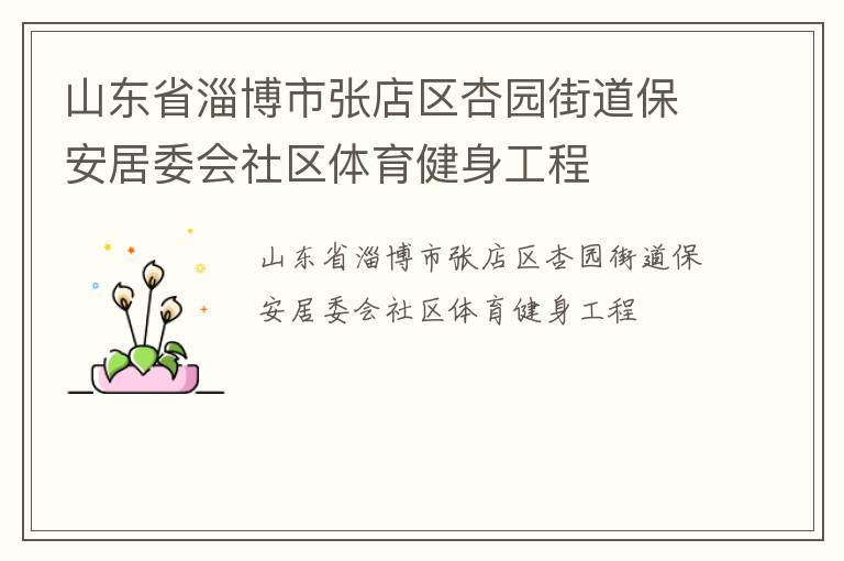 山東省淄博市張店區(qū)杏園街道保安居委會(huì)社區(qū)體育健身工程