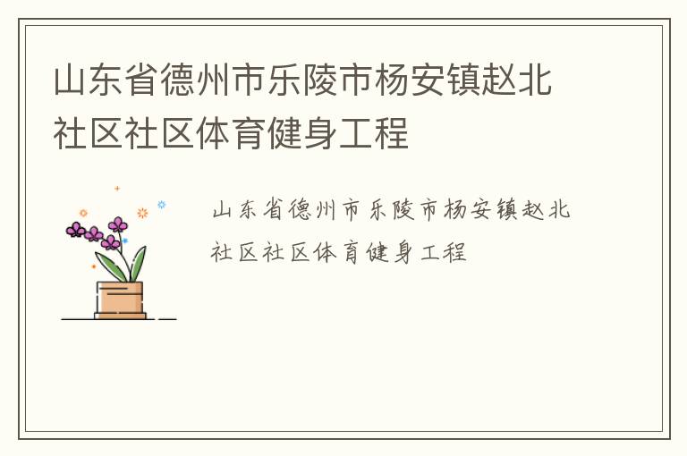 山東省德州市樂(lè)陵市楊安鎮(zhèn)趙北社區(qū)社區(qū)體育健身工程