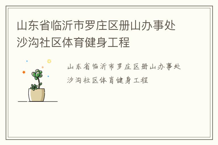 山東省臨沂市羅莊區(qū)冊山辦事處沙溝社區(qū)體育健身工程