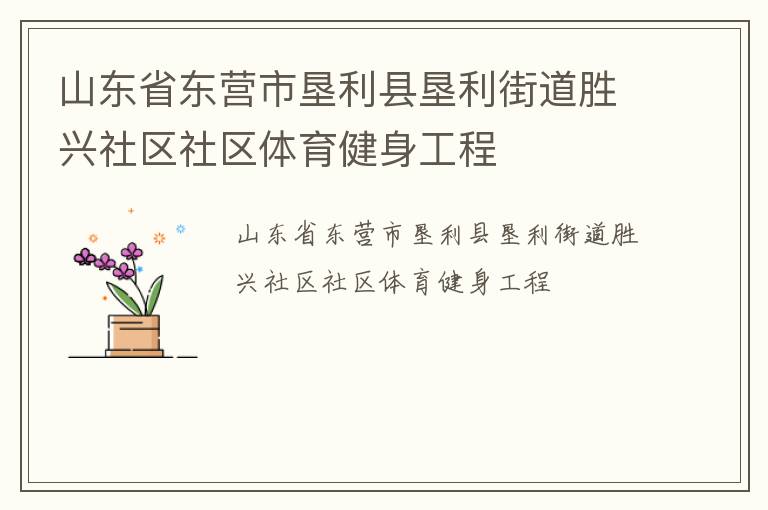 山東省東營(yíng)市墾利縣墾利街道勝興社區(qū)社區(qū)體育健身工程