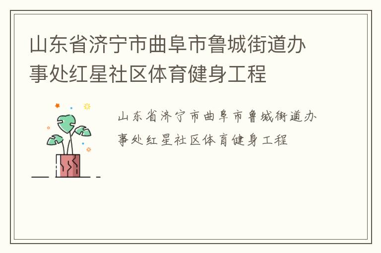 山東省濟(jì)寧市曲阜市魯城街道辦事處紅星社區(qū)體育健身工程