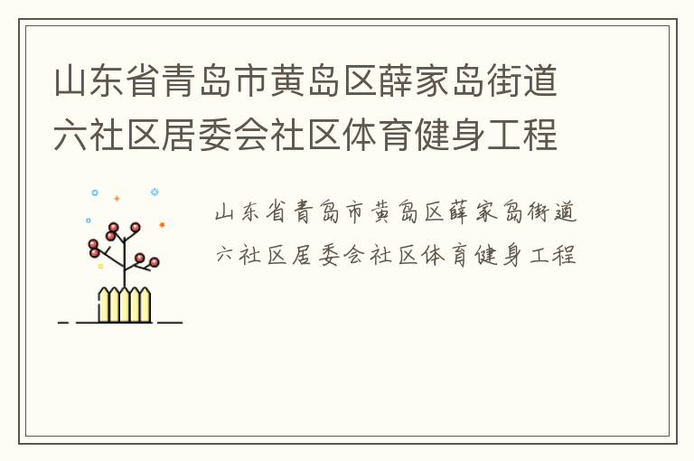 山東省青島市黃島區(qū)薛家島街道六社區(qū)居委會(huì)社區(qū)體育健身工程