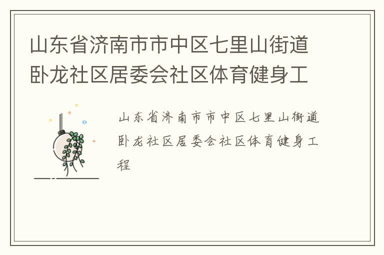 山東省濟南市市中區(qū)七里山街道臥龍社區(qū)居委會社區(qū)體育健身工程