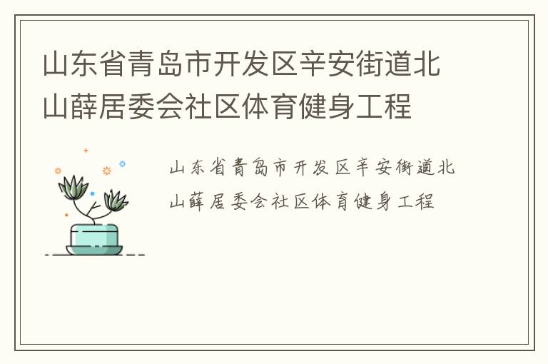山東省青島市開發(fā)區(qū)辛安街道北山薛居委會(huì)社區(qū)體育健身工程