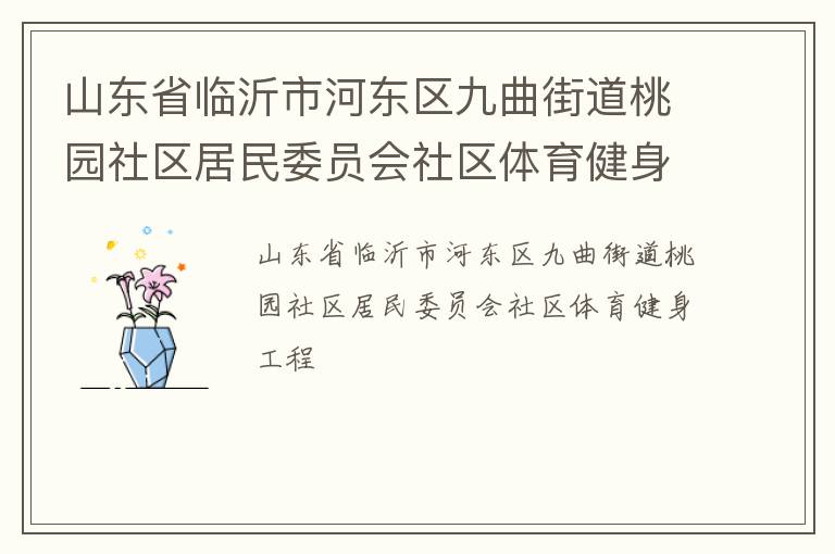 山東省臨沂市河東區(qū)九曲街道桃園社區(qū)居民委員會社區(qū)體育健身工程