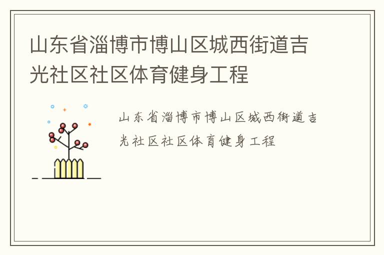 山東省淄博市博山區(qū)城西街道吉光社區(qū)社區(qū)體育健身工程