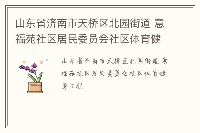 山東省濟南市天橋區(qū)北園街道 意福苑社區(qū)居民委員會社區(qū)體育健身工程