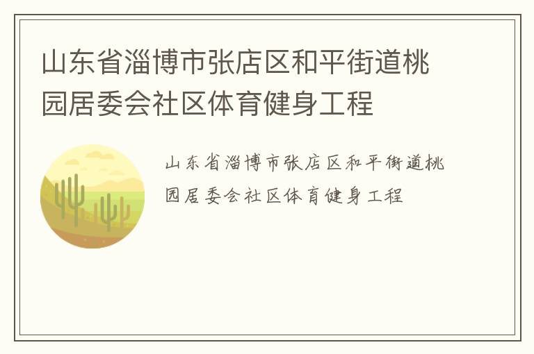 山東省淄博市張店區(qū)和平街道桃園居委會社區(qū)體育健身工程