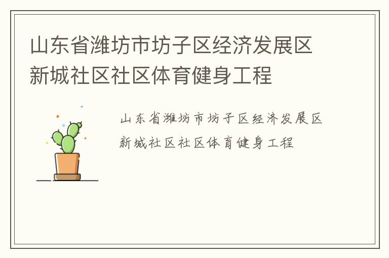 山東省濰坊市坊子區(qū)經(jīng)濟發(fā)展區(qū)新城社區(qū)社區(qū)體育健身工程