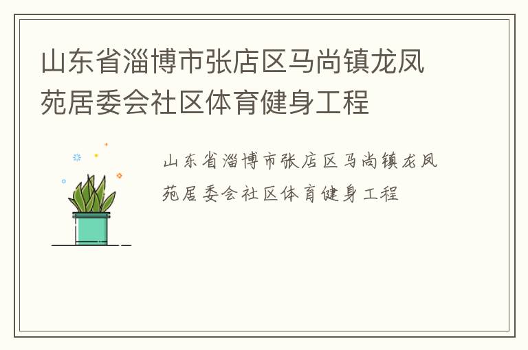 山東省淄博市張店區(qū)馬尚鎮(zhèn)龍鳳苑居委會(huì)社區(qū)體育健身工程