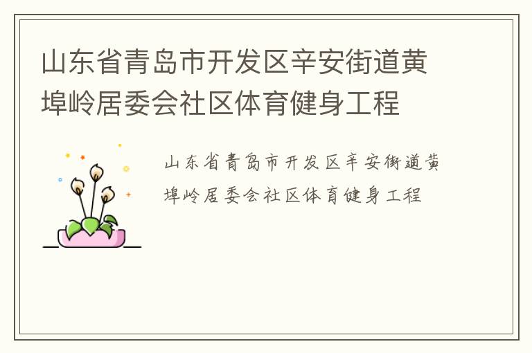 山東省青島市開發(fā)區(qū)辛安街道黃埠嶺居委會(huì)社區(qū)體育健身工程