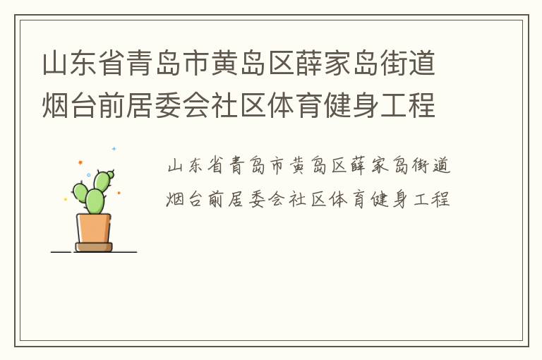 山東省青島市黃島區(qū)薛家島街道煙臺(tái)前居委會(huì)社區(qū)體育健身工程