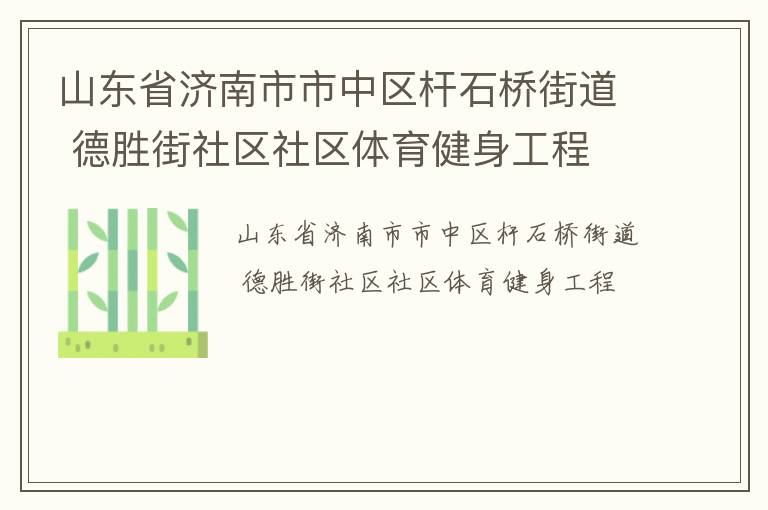 山東省濟南市市中區(qū)桿石橋街道 德勝街社區(qū)社區(qū)體育健身工程