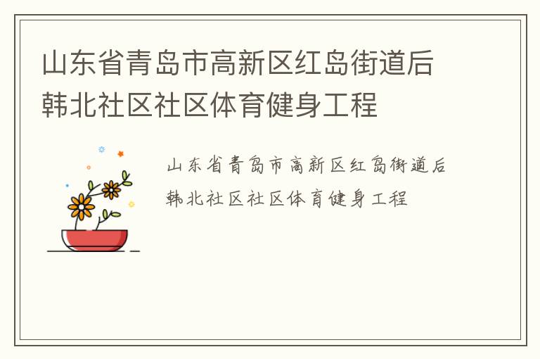 山東省青島市高新區(qū)紅島街道后韓北社區(qū)社區(qū)體育健身工程