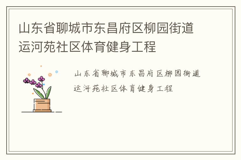 山東省聊城市東昌府區(qū)柳園街道運(yùn)河苑社區(qū)體育健身工程