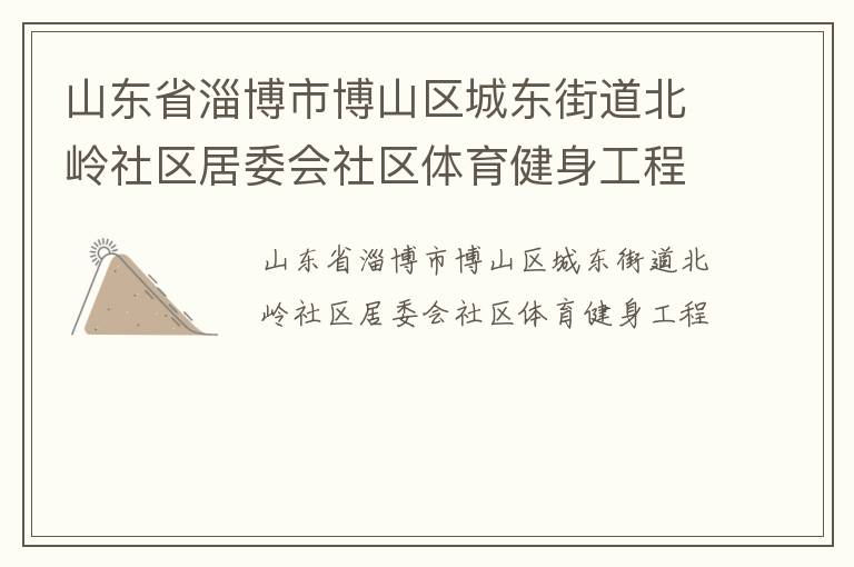 山東省淄博市博山區(qū)城東街道北嶺社區(qū)居委會社區(qū)體育健身工程