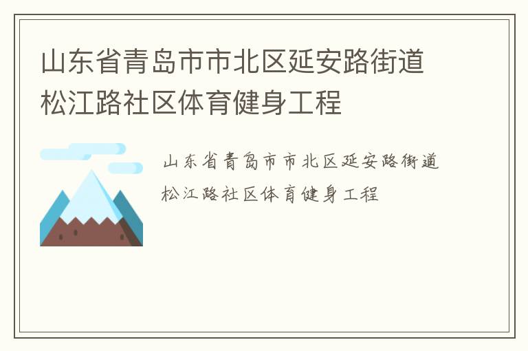 山東省青島市市北區(qū)延安路街道松江路社區(qū)體育健身工程