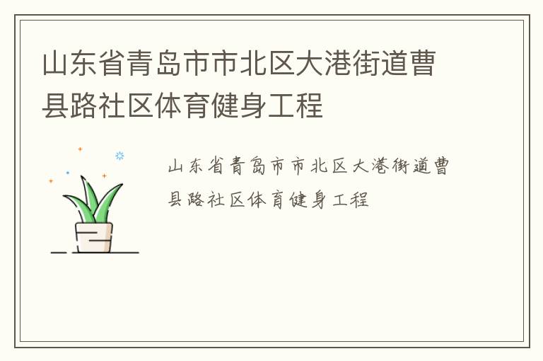 山東省青島市市北區(qū)大港街道曹縣路社區(qū)體育健身工程