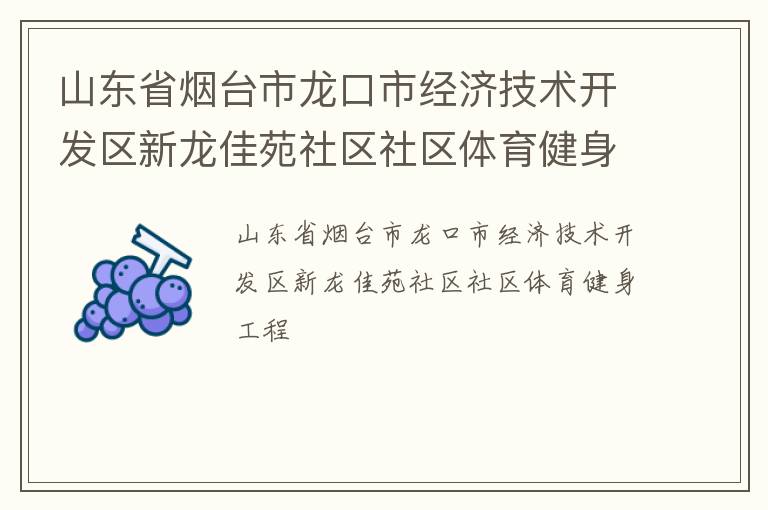 山東省煙臺市龍口市經濟技術開發(fā)區(qū)新龍佳苑社區(qū)社區(qū)體育健身工程