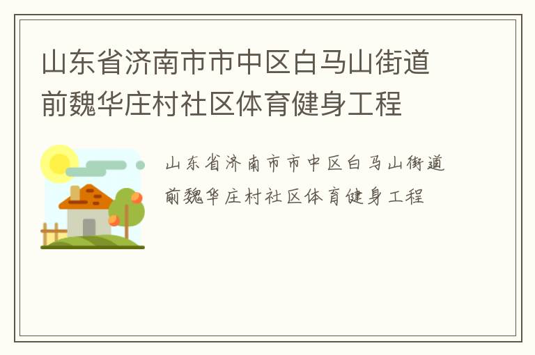 山東省濟南市市中區(qū)白馬山街道前魏華莊村社區(qū)體育健身工程