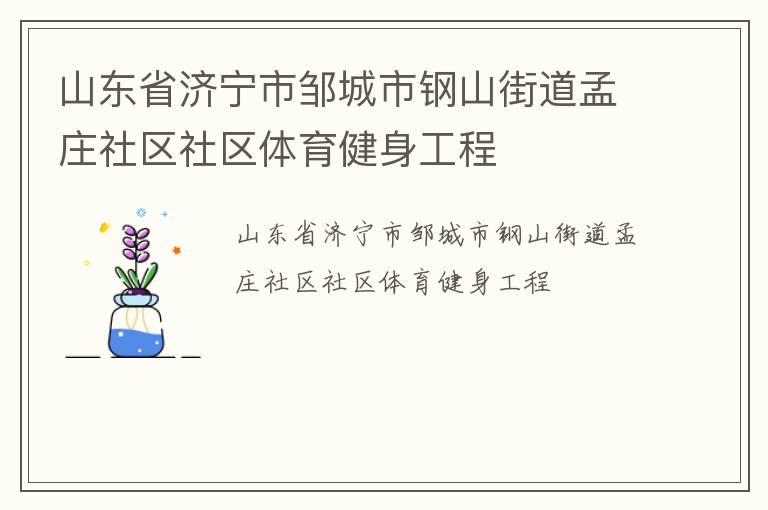 山東省濟寧市鄒城市鋼山街道孟莊社區(qū)社區(qū)體育健身工程