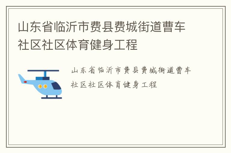 山東省臨沂市費縣費城街道曹車社區(qū)社區(qū)體育健身工程