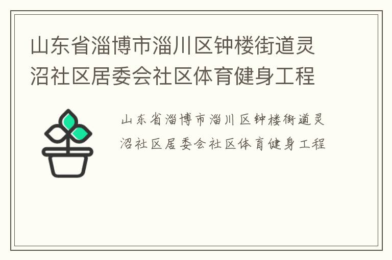 山東省淄博市淄川區(qū)鐘樓街道靈沼社區(qū)居委會社區(qū)體育健身工程