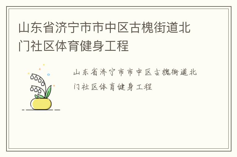 山東省濟寧市市中區(qū)古槐街道北門社區(qū)體育健身工程