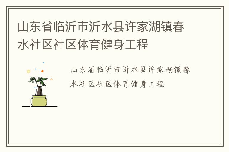 山東省臨沂市沂水縣許家湖鎮(zhèn)春水社區(qū)社區(qū)體育健身工程