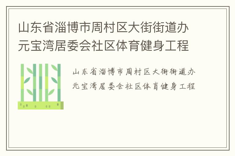 山東省淄博市周村區(qū)大街街道辦元寶灣居委會社區(qū)體育健身工程