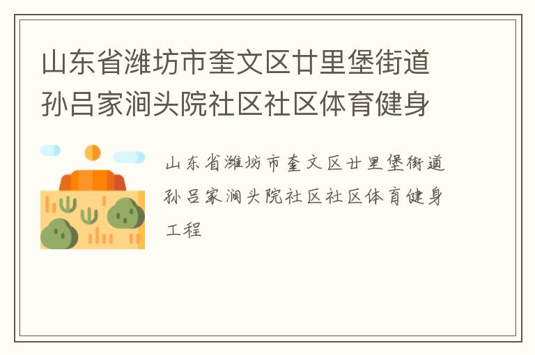 山東省濰坊市奎文區(qū)廿里堡街道孫呂家澗頭院社區(qū)社區(qū)體育健身工程