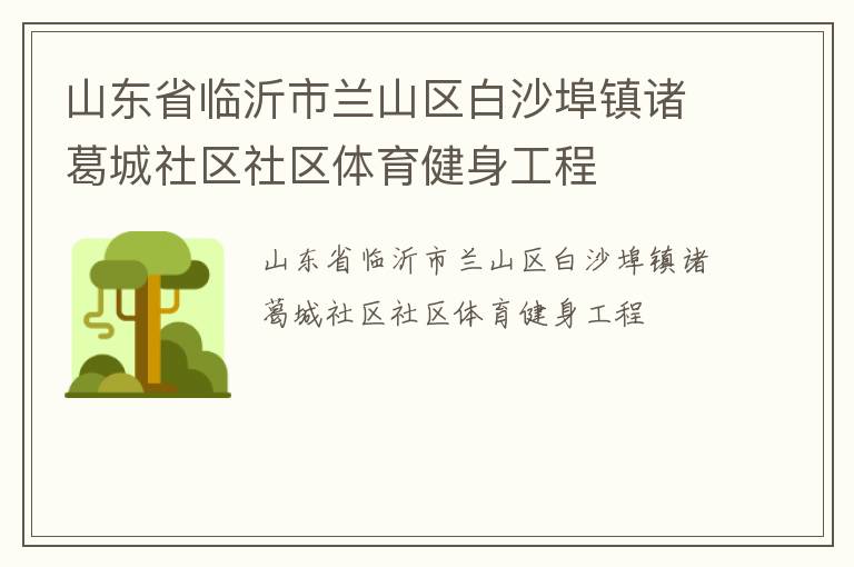 山東省臨沂市蘭山區(qū)白沙埠鎮(zhèn)諸葛城社區(qū)社區(qū)體育健身工程