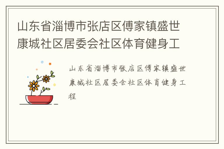 山東省淄博市張店區(qū)傅家鎮(zhèn)盛世康城社區(qū)居委會社區(qū)體育健身工程