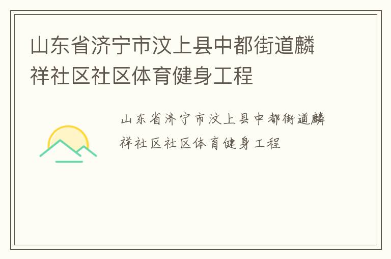 山東省濟寧市汶上縣中都街道麟祥社區(qū)社區(qū)體育健身工程
