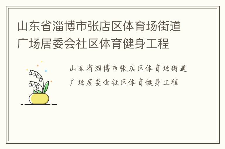 山東省淄博市張店區(qū)體育場街道廣場居委會社區(qū)體育健身工程