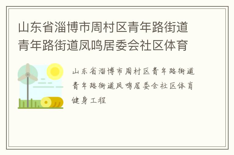 山東省淄博市周村區(qū)青年路街道青年路街道鳳鳴居委會社區(qū)體育健身工程