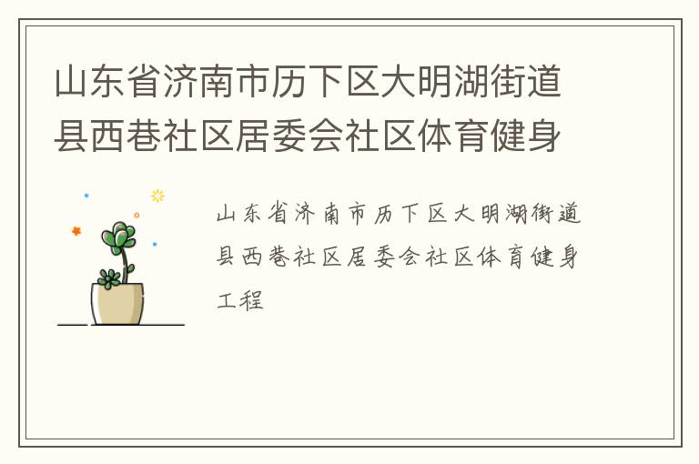山東省濟(jì)南市歷下區(qū)大明湖街道縣西巷社區(qū)居委會(huì)社區(qū)體育健身工程