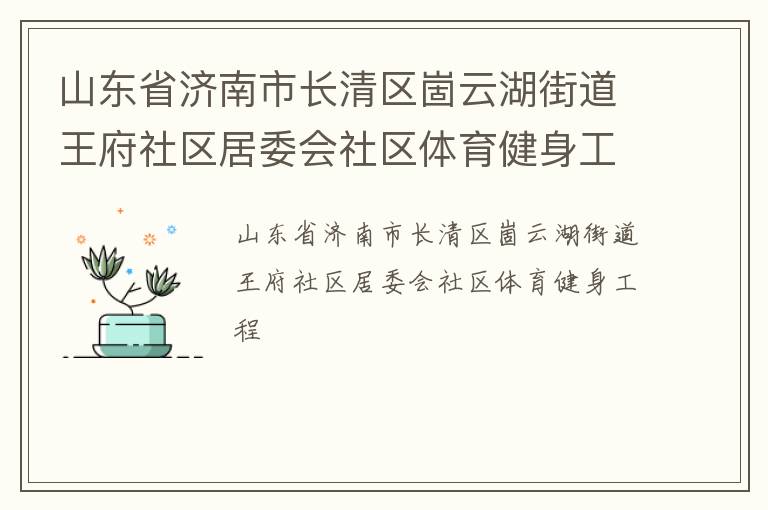 山東省濟南市長清區(qū)崮云湖街道王府社區(qū)居委會社區(qū)體育健身工程