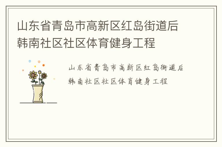 山東省青島市高新區(qū)紅島街道后韓南社區(qū)社區(qū)體育健身工程