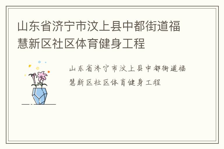 山東省濟寧市汶上縣中都街道?；坌聟^(qū)社區(qū)體育健身工程