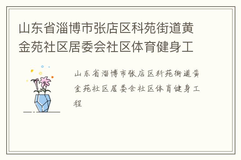 山東省淄博市張店區(qū)科苑街道黃金苑社區(qū)居委會社區(qū)體育健身工程