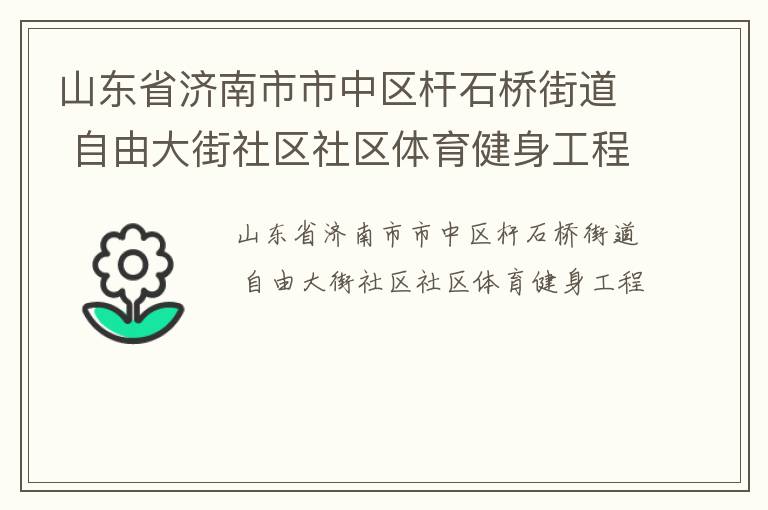 山東省濟(jì)南市市中區(qū)桿石橋街道 自由大街社區(qū)社區(qū)體育健身工程